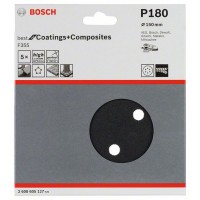 Шлифлист F355, в упаковке 5шт. 150 мм, 180 Bosch 2608605127