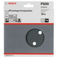 Шлифлист F355, в упаковке 5шт. 150 мм, 600 Bosch 2608605131