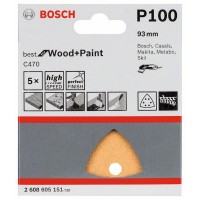 Шлифлист C470, в упаковке 5шт. 93 мм, 100 Bosch 2608605151