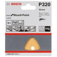 Шлифлист C470, в упаковке 5шт. 93 мм, 320 Bosch 2608605155
