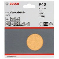 Набор из 10 шлифлистов C470 115 мм, 40 Bosch 2608605426