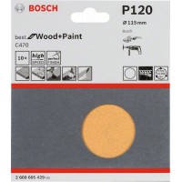 Набор из 10 шлифлистов C470 115 мм, 120 Bosch 2608605429