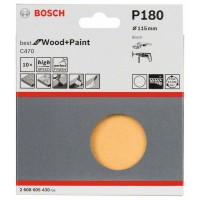 Набор из 10 шлифлистов C470 115 мм, 180 Bosch 2608605430