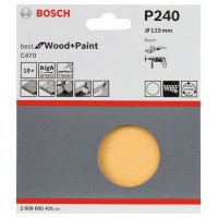 Набор из 10 шлифлистов C470 115 мм, 240 Bosch 2608605431