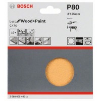 Набор из 10 шлифлистов C470 125 мм, 80 Bosch 2608605440