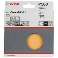 Набор из 10 шлифлистов C470 125 мм, 180 Bosch 2608605442