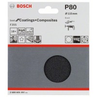 Набор из 10 шлифлистов F355 115 мм, 80 Bosch 2608605497