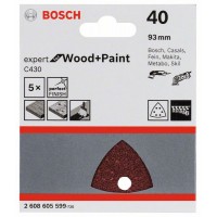 Шлифлист C430, в упаковке 5шт. 93 мм, 40 Bosch 2608605599