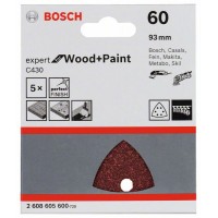 Шлифлист C430, в упаковке 5 шт. 93 мм, 60 Bosch 2608605600