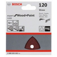 Шлифлист C430, в упаковке 5шт. 93 мм, 120 Bosch 2608605602