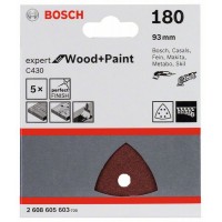 Шлифлист C430, в упаковке 5шт. 93 мм, 180 Bosch 2608605603
