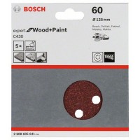 Шлифлист C430, в упаковке 5шт. 125 мм, 60 Bosch 2608605641