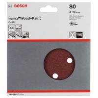 Шлифлист C430, в упаковке 5шт. 150 мм, 80 Bosch 2608605718