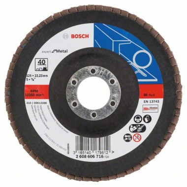 Лепестковый шлифкруг X551 Expert for Metal 125x22,23 мм, 40 Bosch 2608606716