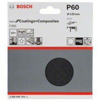 Набор из 10 шлифлистов F355 125 мм, 60 Bosch 2608606755