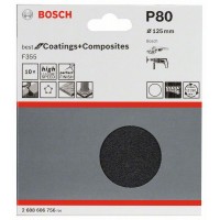 Набор из 10 шлифлистов F355 125 мм, 80 Bosch 2608606756