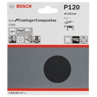 Набор из 10 шлифлистов F355 125 мм, 120 Bosch 2608606757