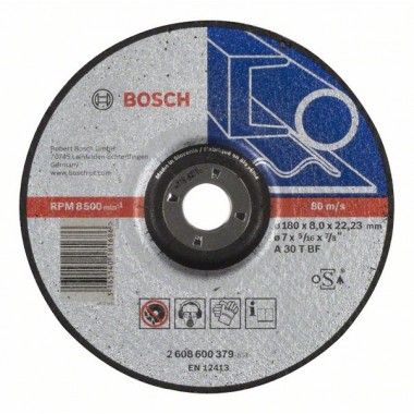 Обдирочный круг выпуклый Expert for Metal A 30 T BF 180x8,0 мм Bosch 2608600379