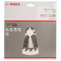 Пильный диск Optiline Wood 165x30x2,6 мм, 24 Bosch 2608640602
