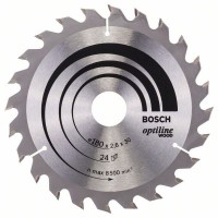 Пильный диск Optiline Wood 180x30/20x2,6 мм, 24 Bosch 2608640608