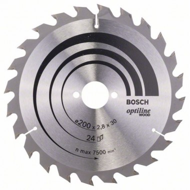 Пильный диск Optiline Wood 200x30x2,8 мм, 24 Bosch 2608640618