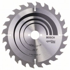 Пильный диск Optiline Wood 230 x 30 x 2,8 mm, 24 Bosch 2608640627