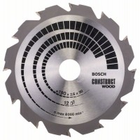 Пильный диск Construct Wood 190x30x2,6 мм; 12 Bosch 2608640633