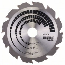 Пильный диск Construct Wood 190x30x2,6 мм; 12 Bosch 2608640633