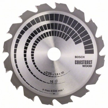 Пильный диск Construct Wood 235x30/25x2,8 мм; 16 Bosch 2608640636