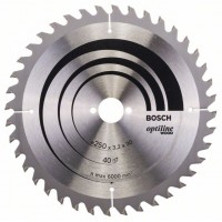 Пильный диск Optiline Wood 250x30x3,2 мм, 40 Bosch 2608640670