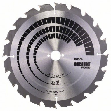 Пильный диск Construct Wood 315x30x3,2 мм; 20 Bosch 2608640691