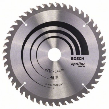 Пильный диск Optiline Wood 235x30/25x2,8 мм, 48 Bosch 2608640727