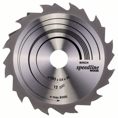 Пильный диск Speedline Wood 190 x 30 x 2,6 mm, 12 Bosch 2608640800