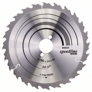 Пильный диск Speedline Wood 190 x 30 x 2,6 mm, 24 Bosch 2608640801