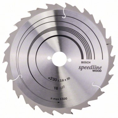 Пильный диск Speedline Wood 230 x 30 x 2,6 mm, 18 Bosch 2608640804