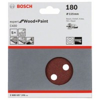 Шлифлист C430, в упаковке 5шт. 115 мм, 180 Bosch 2608607246