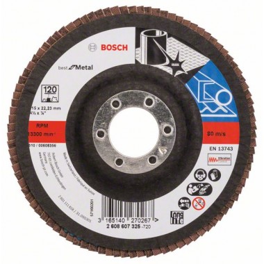 Лепестковый шлифкруг X571 Best for Metal 115x22,23 мм, 120 Bosch 2608607325
