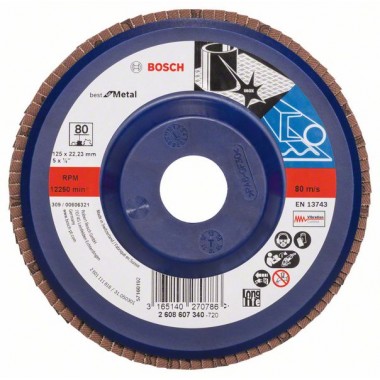 Лепестковый шлифкруг X571 Best for Metal 125x22,23 мм, 80 Bosch 2608607340