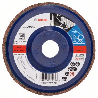 Лепестковый шлифкруг X571 Best for Metal 125x22,23 мм, 120 Bosch 2608607341