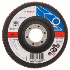 Лепестковый шлифкруг X551 Expert for Metal 115x22,23 мм, 80 Bosch 2608607351