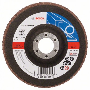 Лепестковый шлифкруг X551 Expert for Metal 125x22,23 мм, 120 Bosch 2608607356