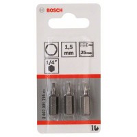 Насадка-бита Extra Hart HEX 1,5, 25 мм Bosch 2607001716