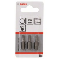 Насадка-бита Extra Hart HEX 2,5, 25 мм Bosch 2607001720