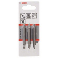 Набор из 3 двухсторонних насадок-бит PH1, PZ1, S 0,6x4,5; PH2, PZ2, S 1,0x5,5; 60 мм Bosch 2607001745