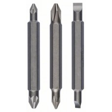 Набор из 3 двухсторонних насадок-бит PH1, PZ1, S 0,6x4,5; PH2, PZ2, S 1,0x5,5; 60 мм Bosch 2607001745