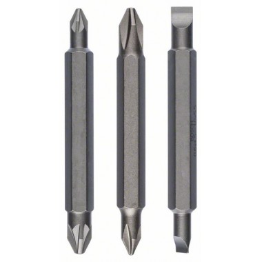Набор из 3 двухсторонних насадок-бит PH1, PZ1, S 0,6x4,5; PH2, PZ2, S 1,0x5,5; 60 мм Bosch 2607001745