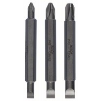 Набор из 3 двухсторонних насадок-бит S 0,6x4,5, S 0,8x5,5, S 1,2x6,5; PH1, PH2, PH3; 60 мм Bosch 2607001746