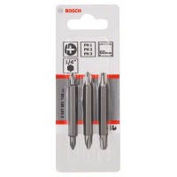 Набор из 3 двухсторонних насадок-бит PH1, PH2, PH3, PH1, PH2, PH3; 60 мм Bosch 2607001748