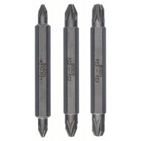 Набор из 3 двухсторонних насадок-бит PZ1, PZ2, PZ3; PZ1, PZ2, PZ3; 60 мм Bosch 2607001749