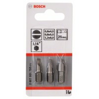 Набор из 3 насадок-бит Extra Hart (S) S 0,6x4,5; S 0,8x5,5; S 1,2x8,0 Bosch 2607001750
